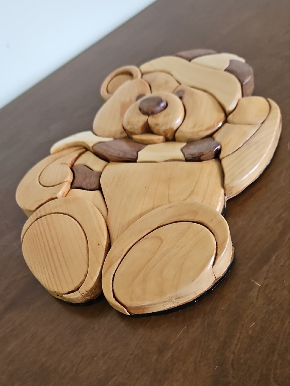 Handcrafted Intarsia Wooden Bear Wall Decor - Picture 4 of 5